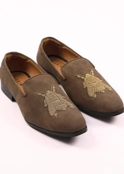 Brown Zardosi Embroidered Jutti
