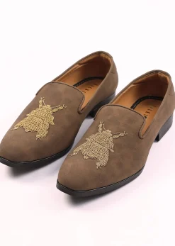 Brown Zardosi Embroidered Jutti