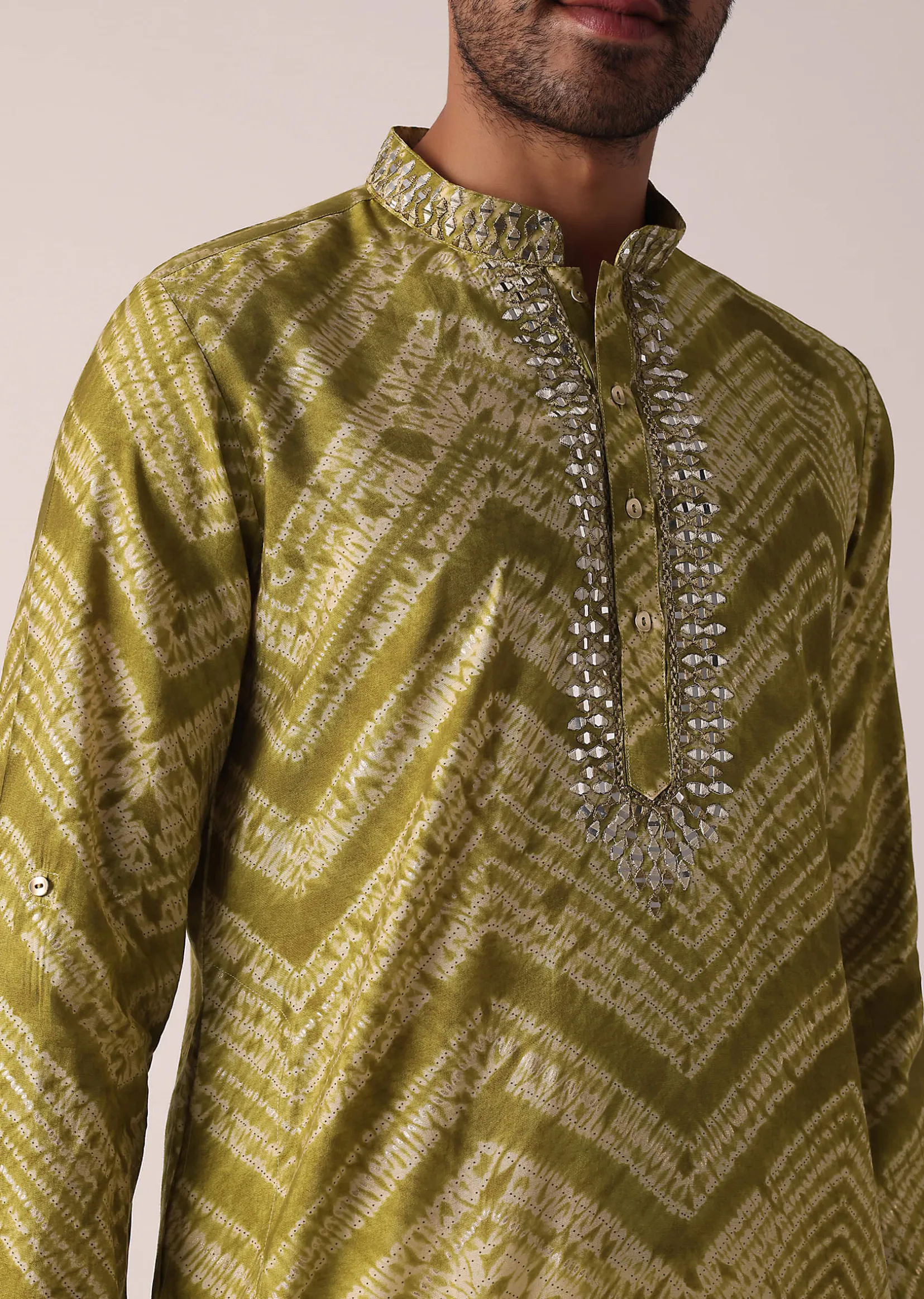 Captivating Green Cotton Kurta For Men