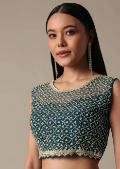 Chic Blue Readymade Saree With Ready Made Blouse
