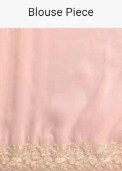 Chic Pink Saree With Resham Thread Work Border