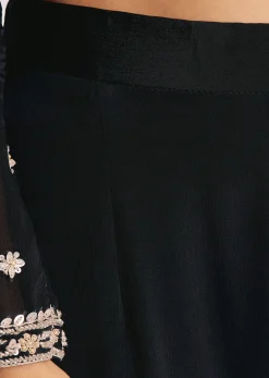 Chinon Kurta Sharara Suit With Cutdana Sequins And Thread Embroidery