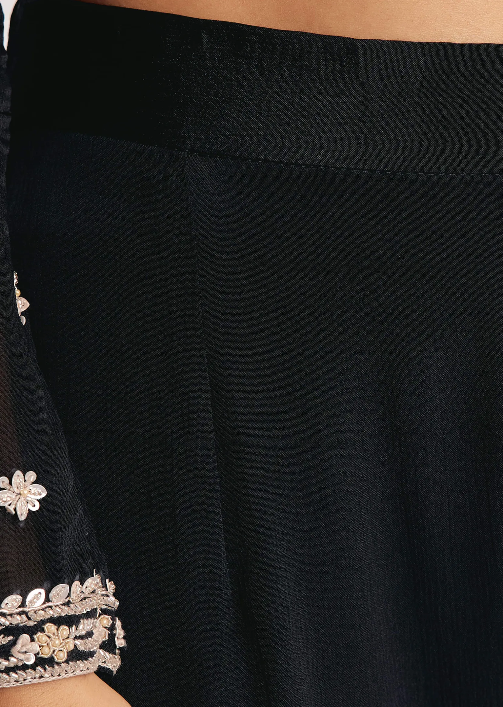 Chinon Kurta Sharara Suit With Cutdana Sequins And Thread Embroidery