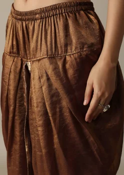 Chocolate Brown Organza Dhoti Set With Jacket