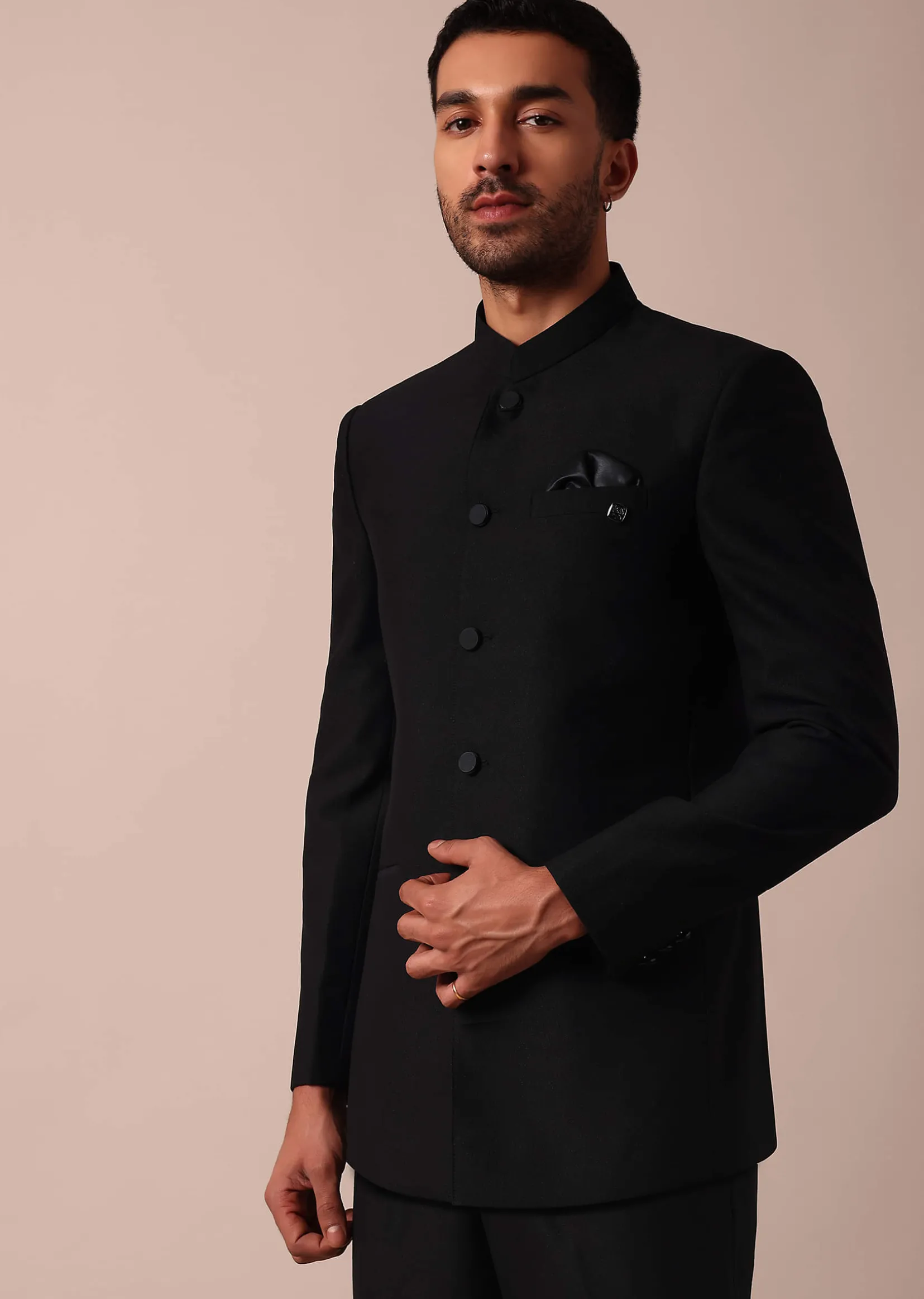 Classic Black Bandhgala Jodhpuri Suit