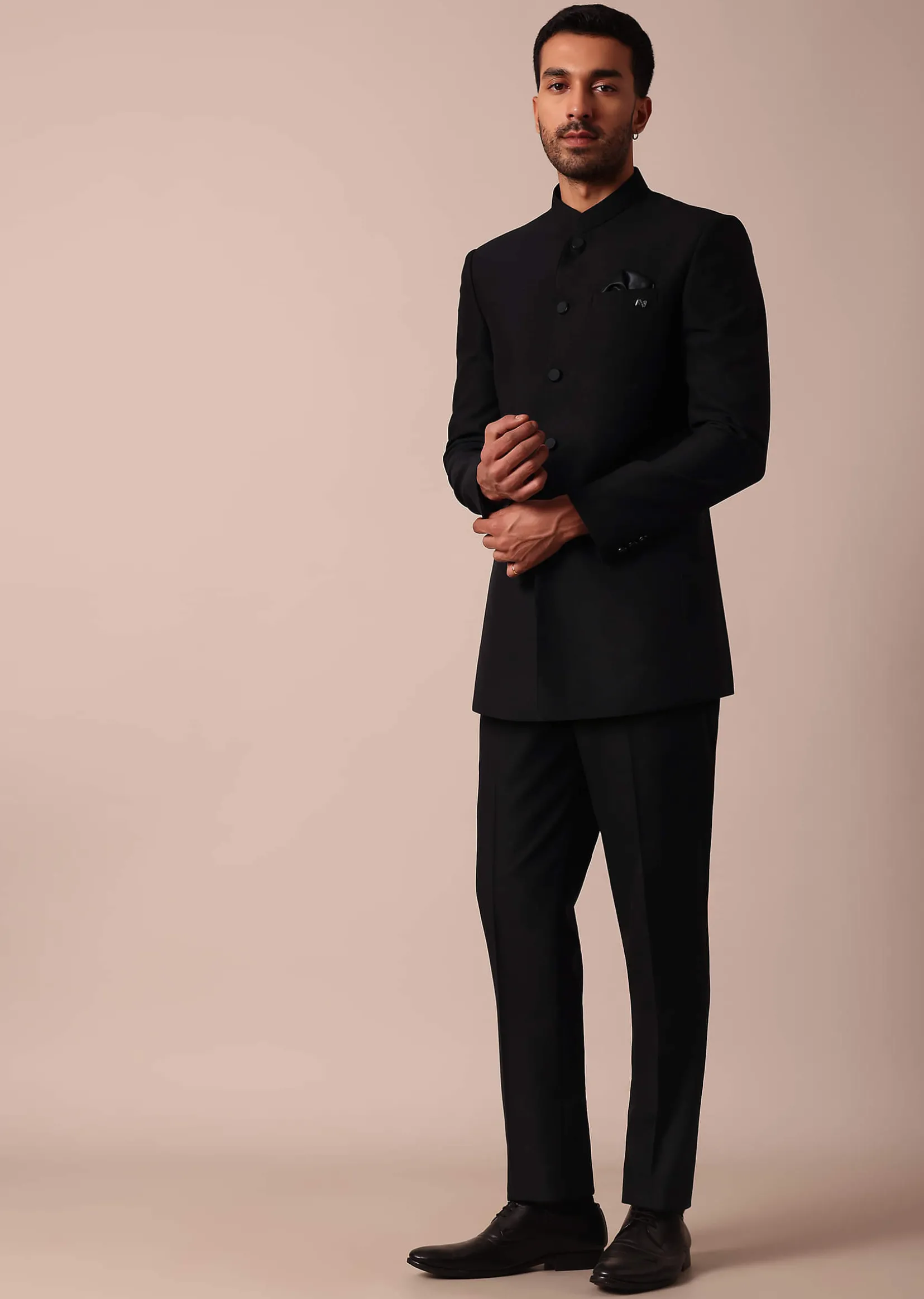 Classic Black Bandhgala Jodhpuri Suit