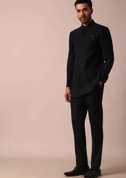 Classic Black Bandhgala Jodhpuri Suit
