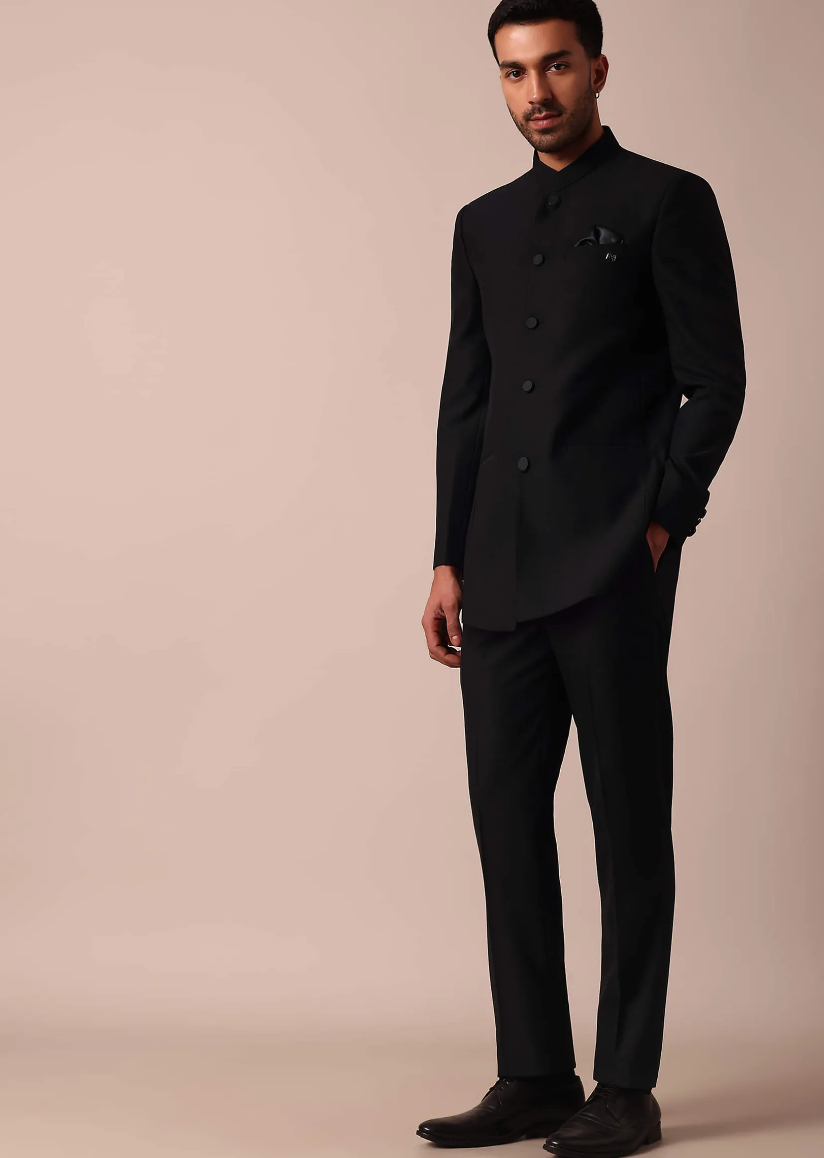Classic Black Bandhgala Jodhpuri Suit