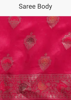 Classic Red Dola Silk Saree With Zari Detailing