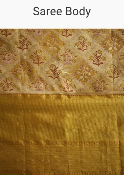 Coffee Beige Kanjivaram Silk Saree With Golden Zari Border