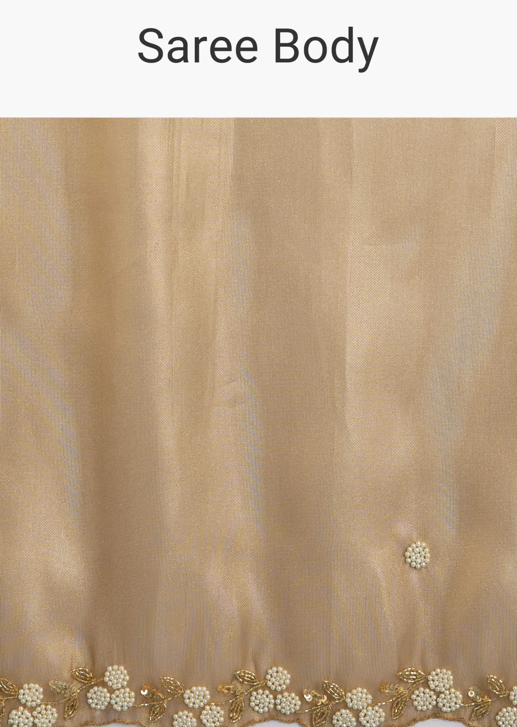 Copper Brown Organza Tissue Saree With Beaded Border