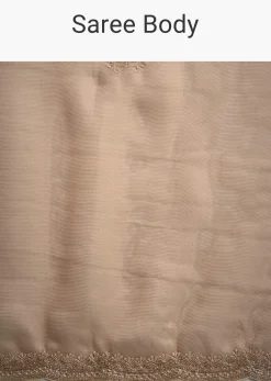 Copper Tissue Saree With Cutdana And Stone Embroidery