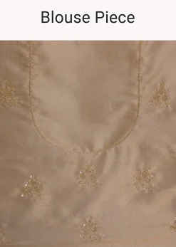 Copper Tissue Saree With Cutdana And Stone Embroidery