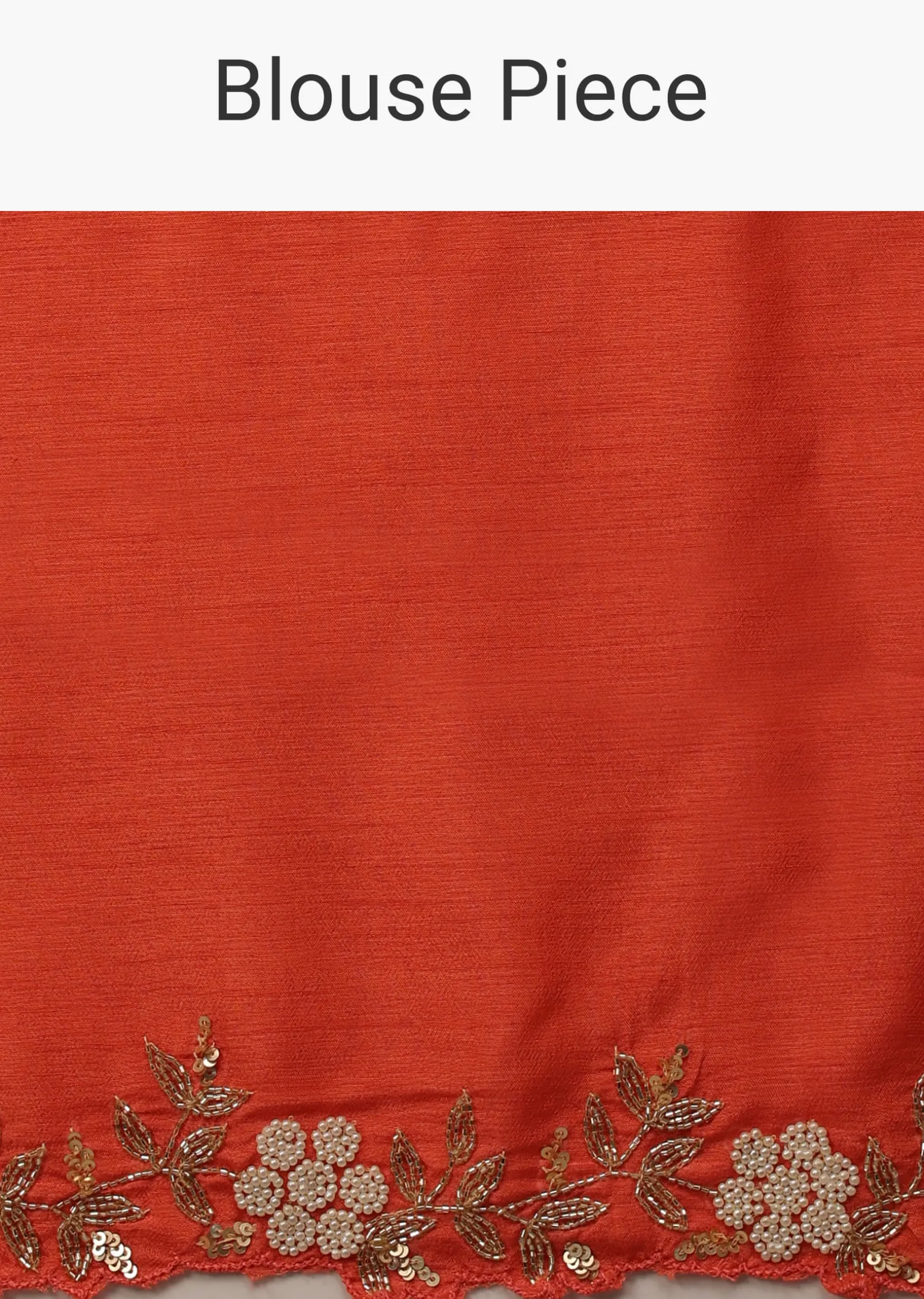 Coral Embroidered Saree In Organza With Vibrant Floral Print