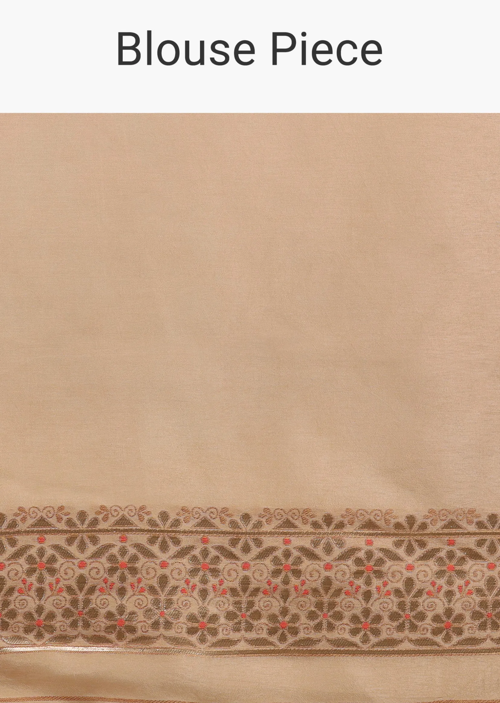Cream Saree In Dola Silk With Multi Colored Woven Diagonal Stripes And Floral Border