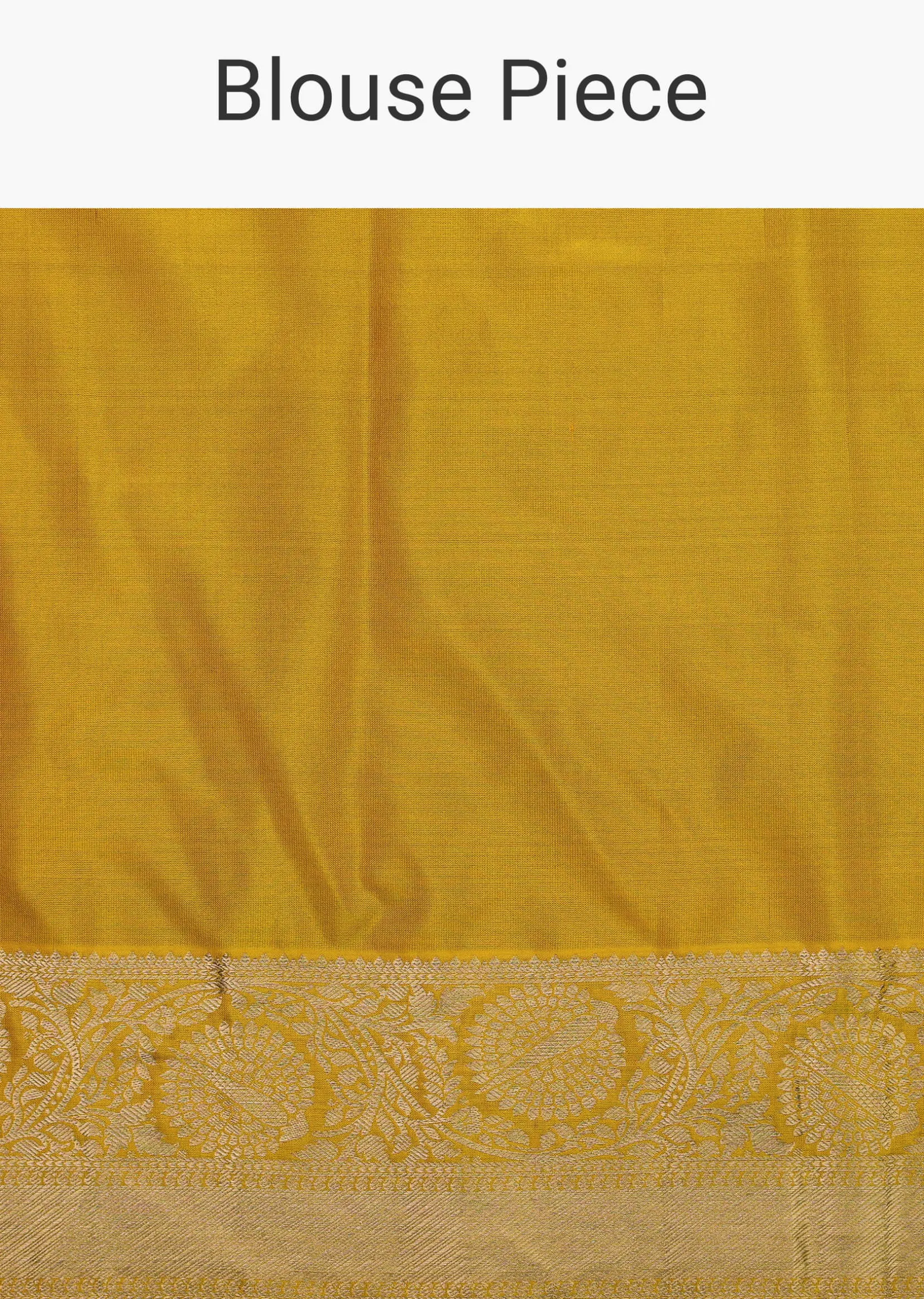 Daffodil Yellow Woven Kanjivaram Saree In Pure Silk With An Unstitched Blouse