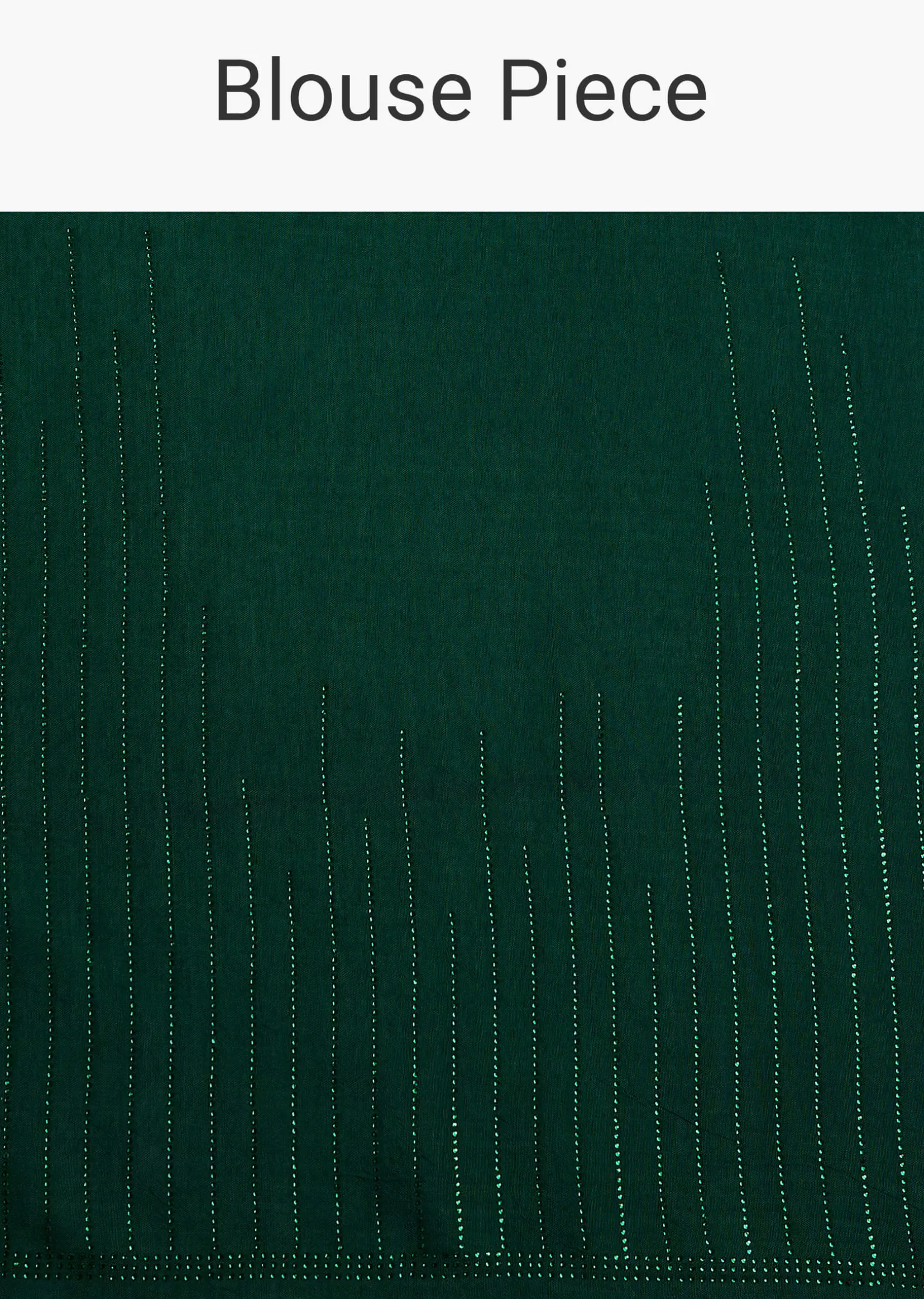 Dark Green Tissue Saree With Thread And Stone Embroidery And Unstitched Blouse