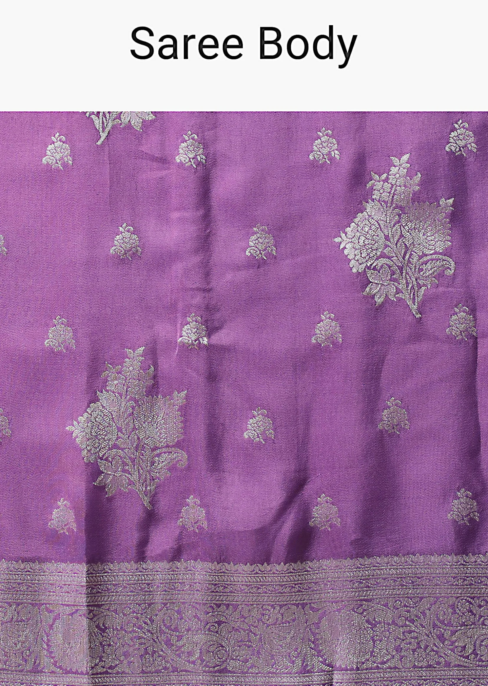 Dark Purple Dola Silk Saree With Silver Weave And Unstitched Blouse Piece