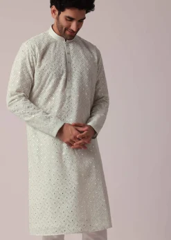 Dazzling Blue Festive Kurta Set For Men