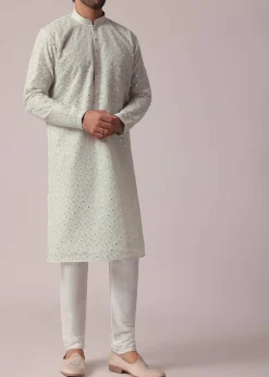 Dazzling Blue Festive Kurta Set For Men