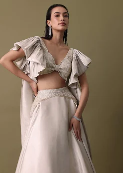 Double Layered Skirt With Lilac Frill Blouse