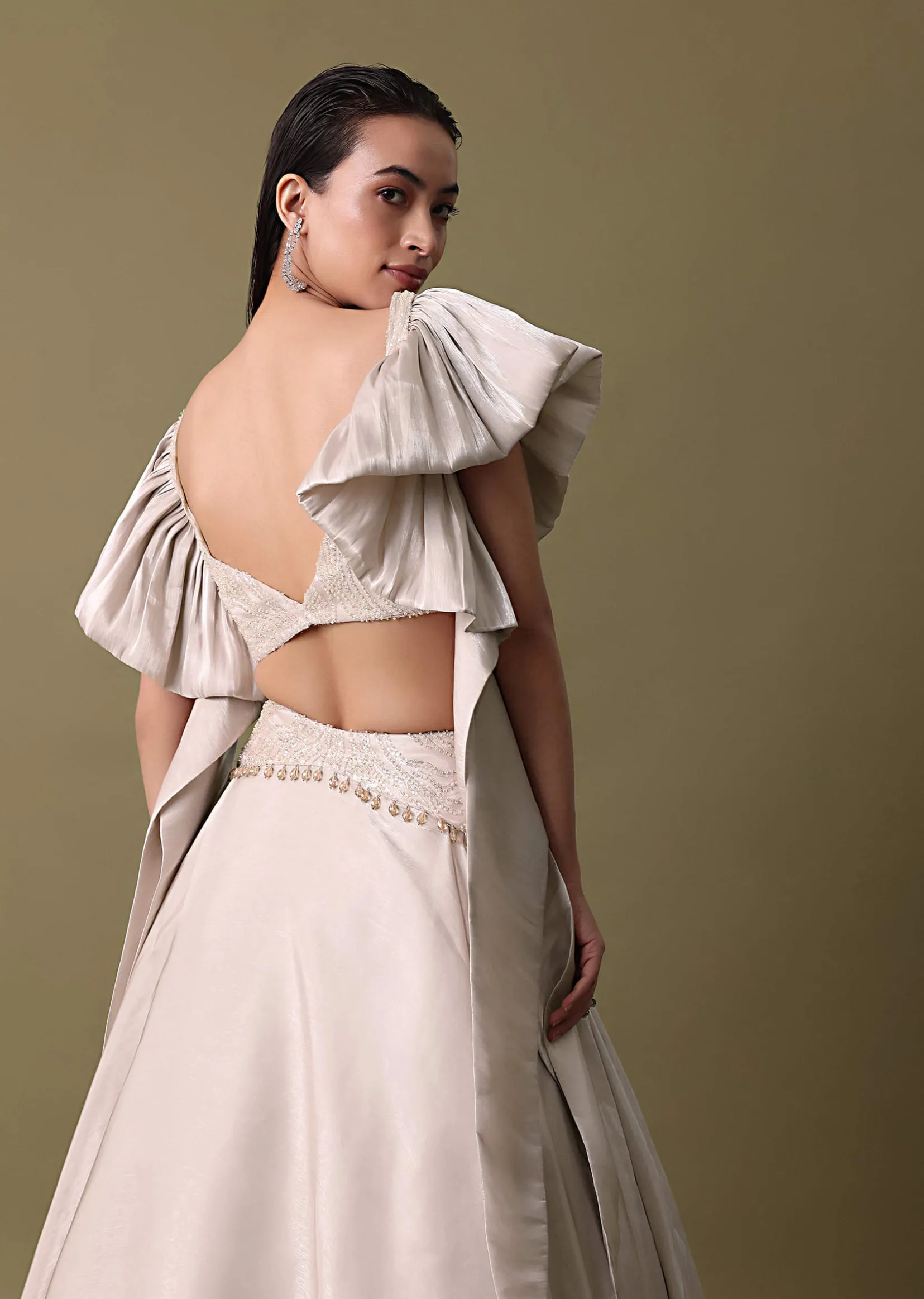 Double Layered Skirt With Lilac Frill Blouse