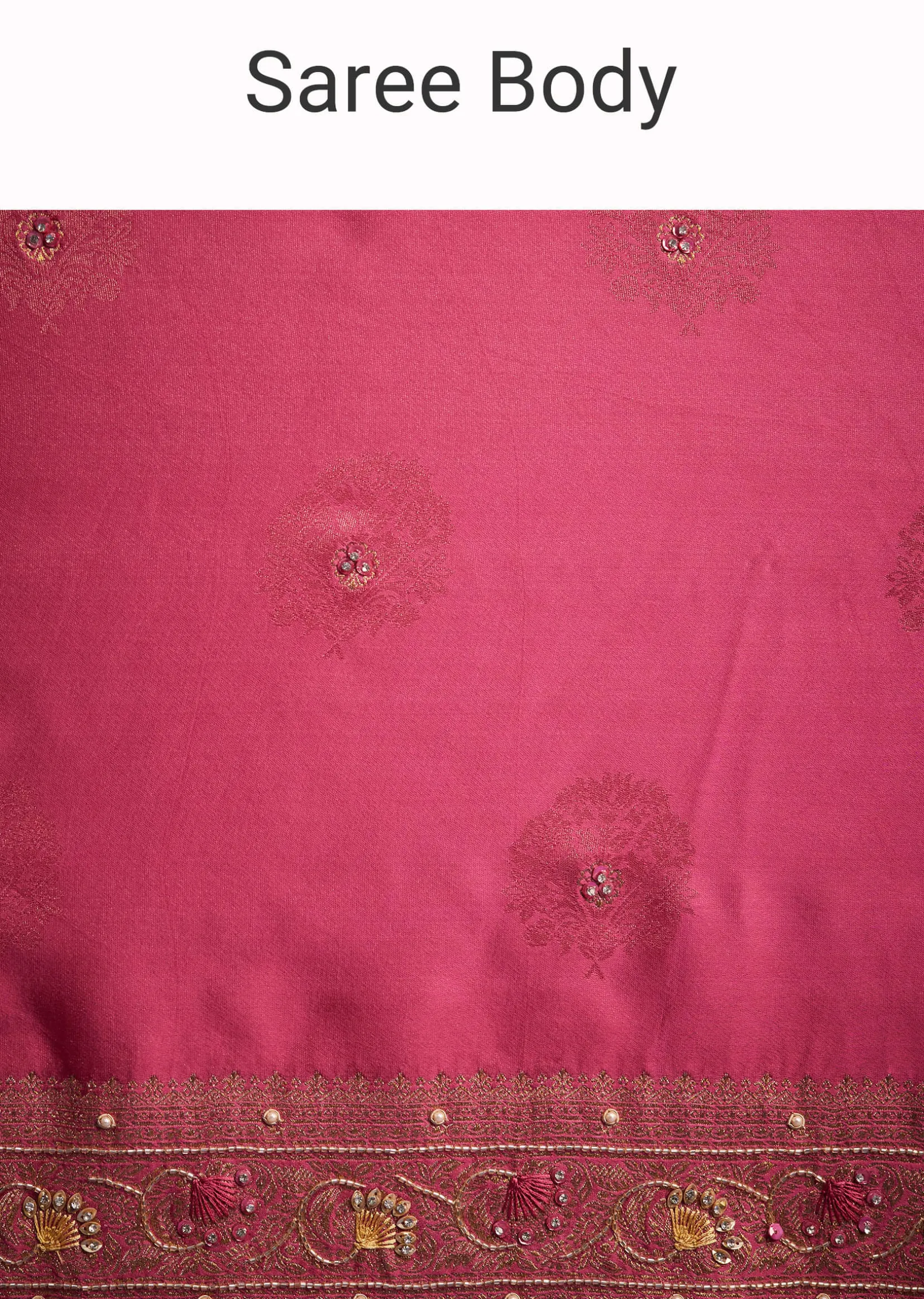 Dusky Orange Dola Silk Saree With Embroidered Border And Pallu