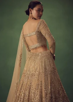 Dusty Gold Sequin Work Lehenga Set