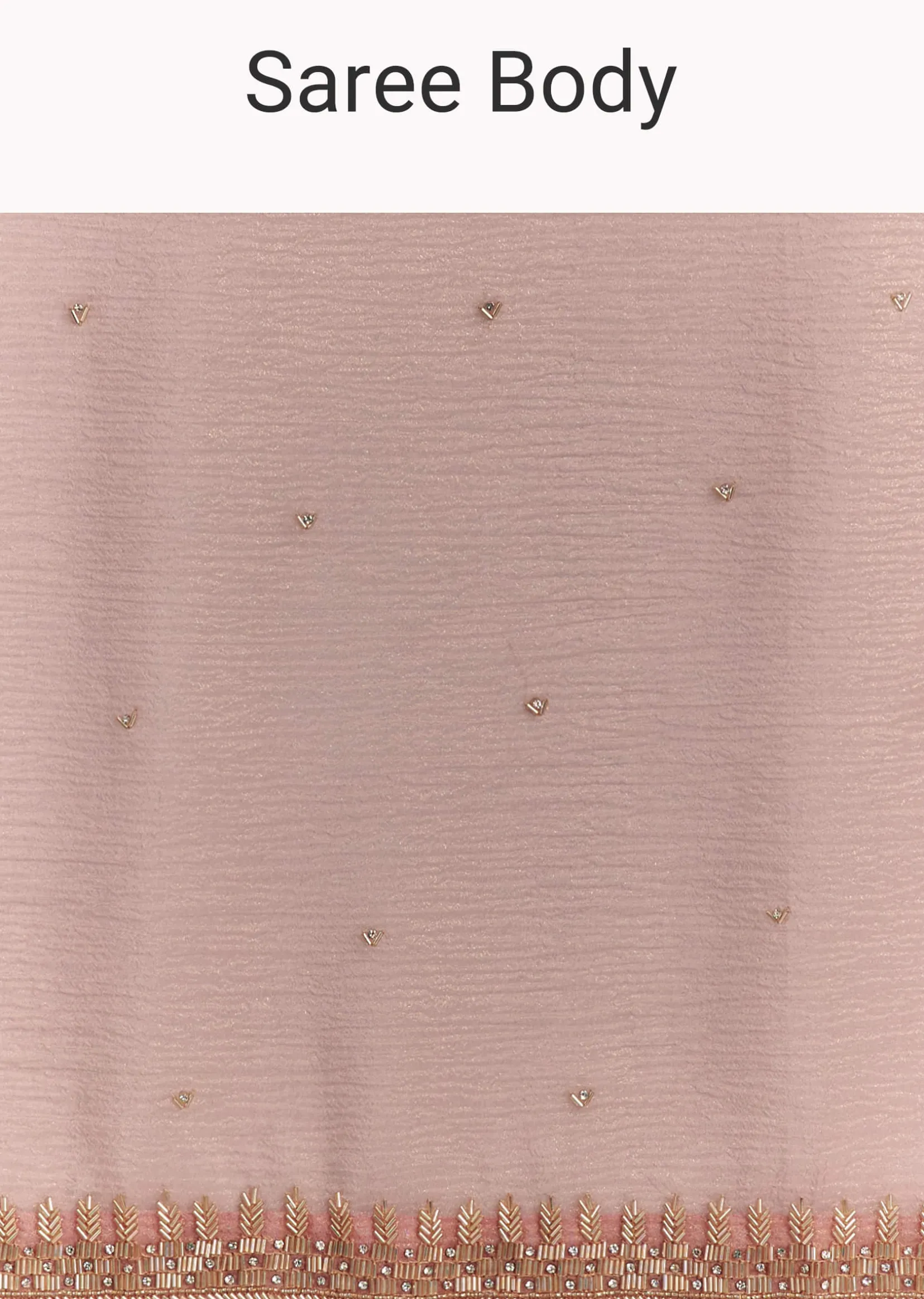 Dusty Rose Cutdana And Stone Embroidered Tissue Saree