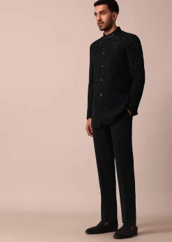 Elegant Black Jodhpuri Sherwani