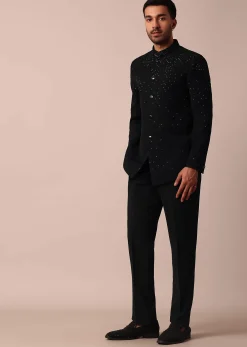 Elegant Black Jodhpuri Sherwani