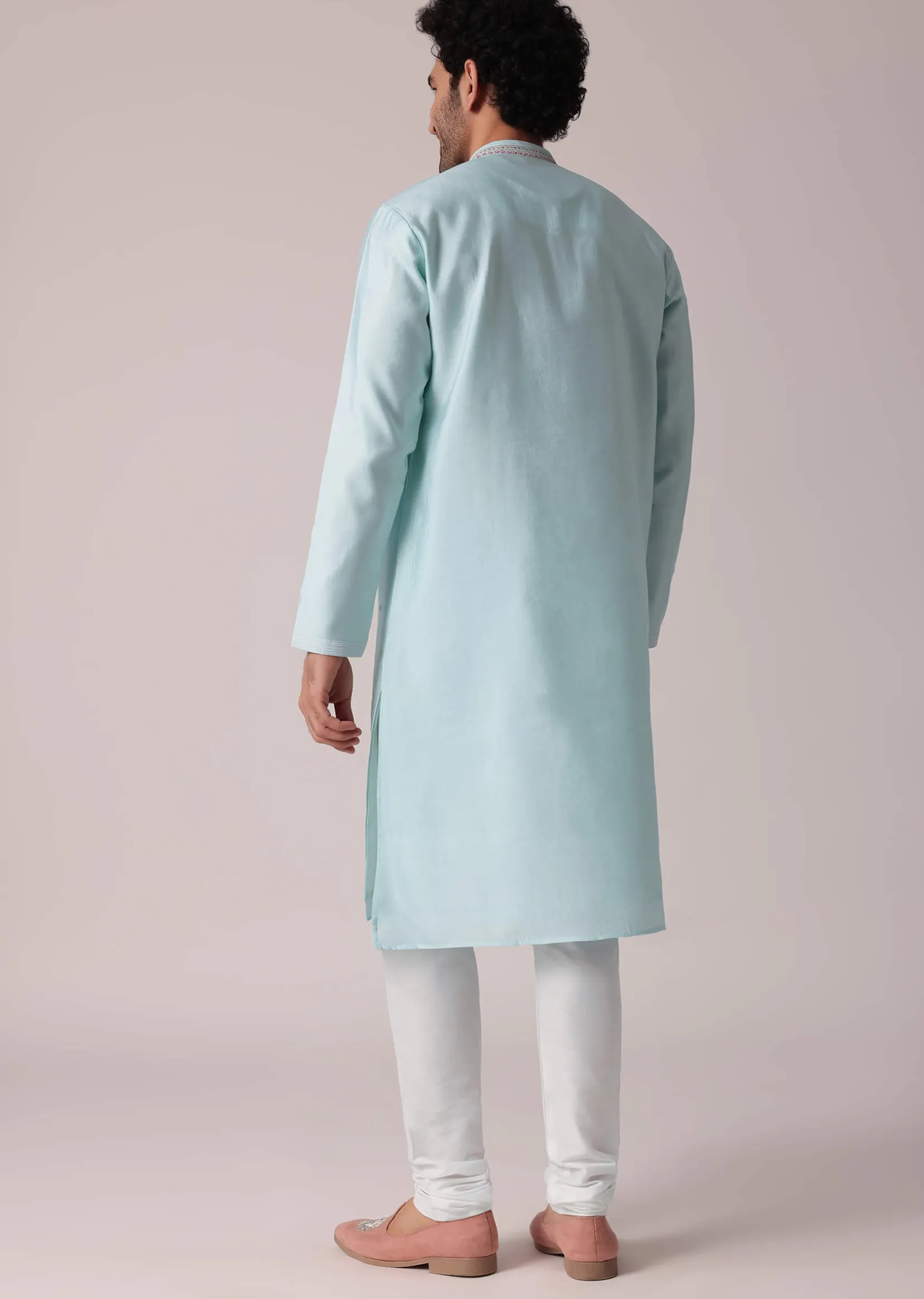 Elegant Blue Festive Kurta Set For Men