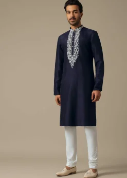 Elegant Blue Grooms Indowestern Ensemble
