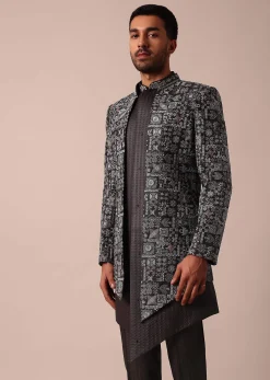 Elegant Brown Indowestern Set For Men
