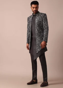 Elegant Brown Indowestern Set For Men