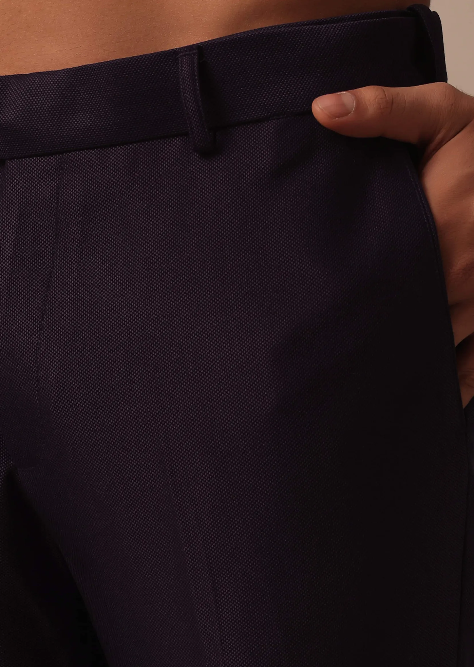 Elegant Intricate Embroidered Tuxedo Set in Purple