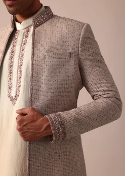 Elegant Peach Indowestern With Ombre Detailing
