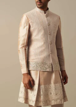 Elegant Peach Indowestern Sherwani Set