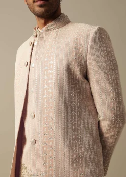 Elegant Peach Indowestern Sherwani Set