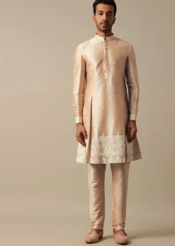 Elegant Peach Indowestern Sherwani Set