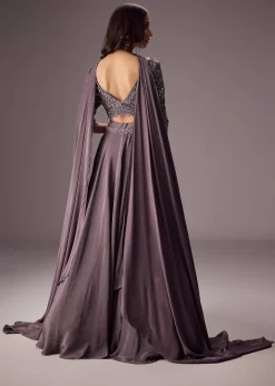 Elegant Purple Lehenga With Double Circular Flare