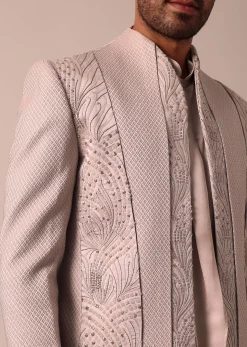 Elegant Stylish Peach Indowestern For Men
