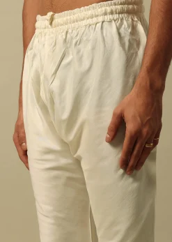 Elegant White Raw Silk Sherwani