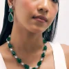 Emerald Diamond Necklace With Earrings