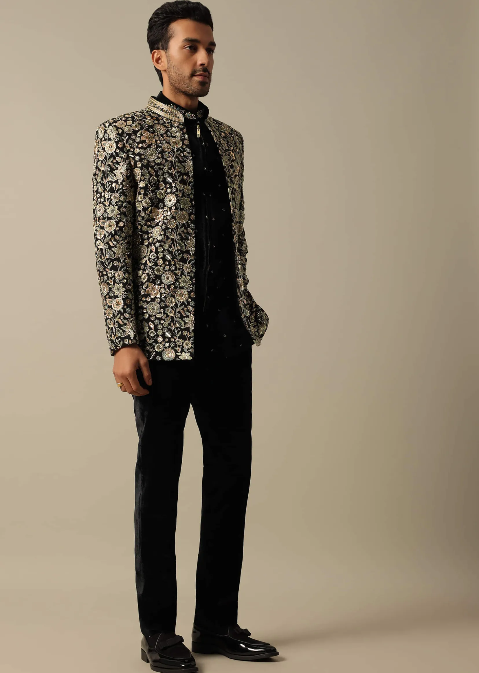Exquisite Black Indowestern Set