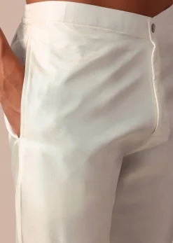 Exquisite White Silk Sherwani With Intricate Embroidery