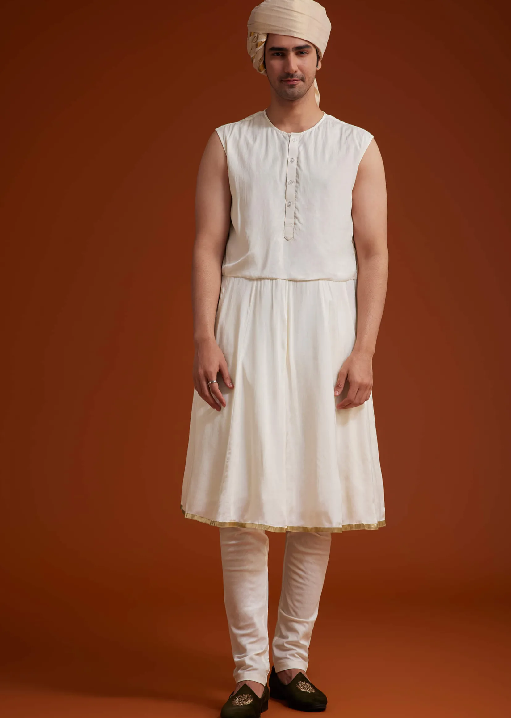 Faun Sherwani Set With Dori And Resham Work