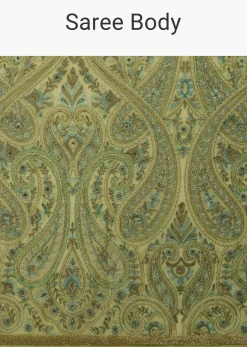 Festive Pista Green Saree Kashmiri Embroidered In Georgette