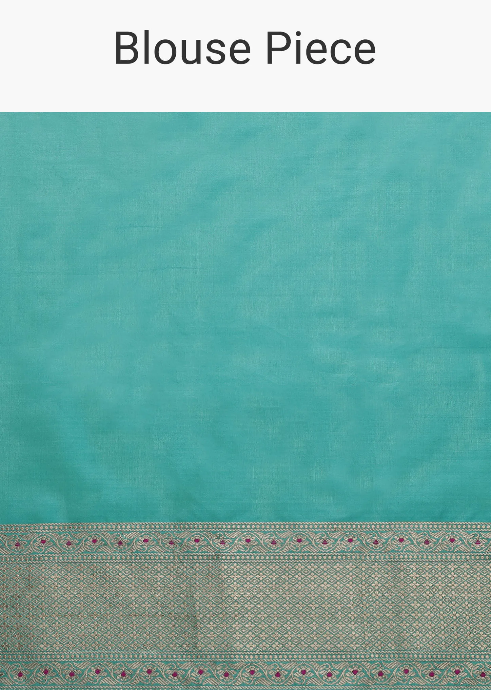 Firozi Blue Handloom Banarasi Saree In Uppada Silk With Gold Woven Meenakari Buttis And Unstitched Blouse