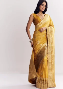 Georgette Saree With All Over Butti Woven Design